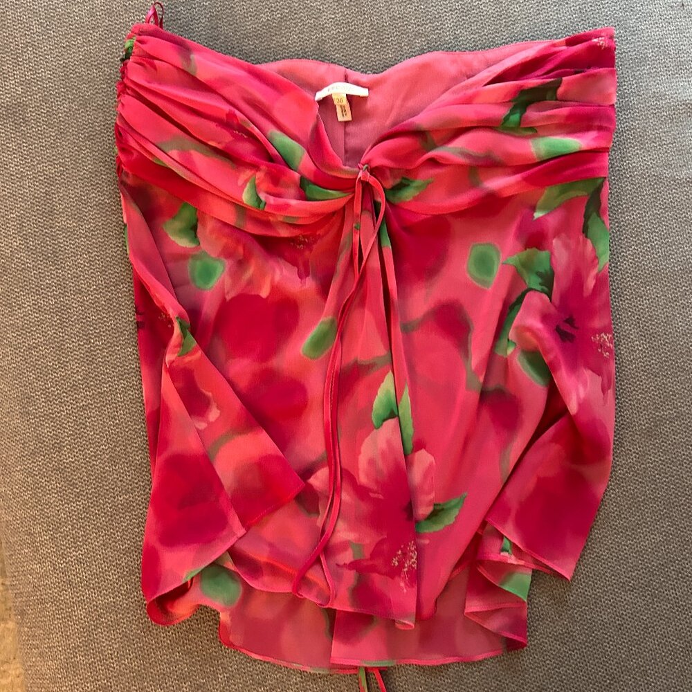 Multi print mesh banduae top